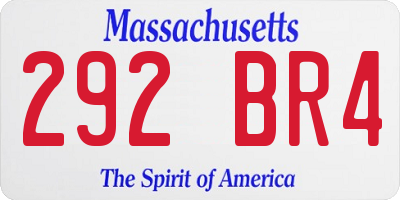 MA license plate 292BR4