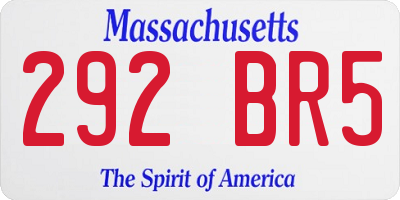 MA license plate 292BR5