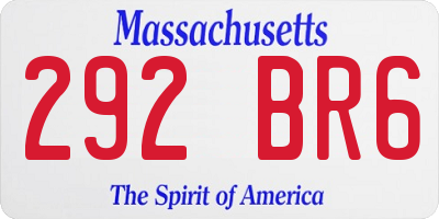 MA license plate 292BR6