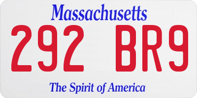 MA license plate 292BR9