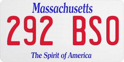 MA license plate 292BS0