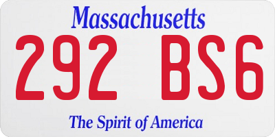 MA license plate 292BS6