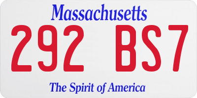 MA license plate 292BS7