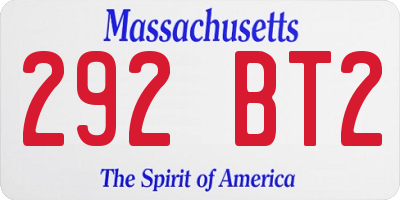 MA license plate 292BT2