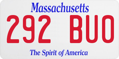 MA license plate 292BU0
