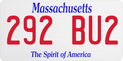 MA license plate 292BU2
