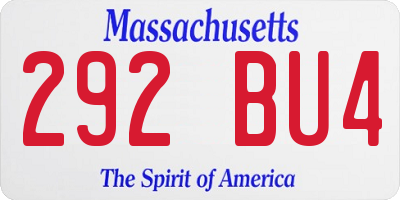 MA license plate 292BU4