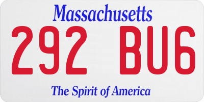 MA license plate 292BU6