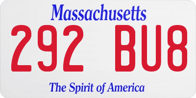 MA license plate 292BU8