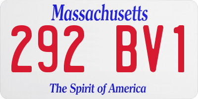 MA license plate 292BV1