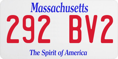 MA license plate 292BV2