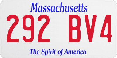 MA license plate 292BV4