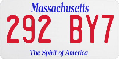 MA license plate 292BY7