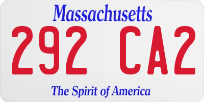 MA license plate 292CA2