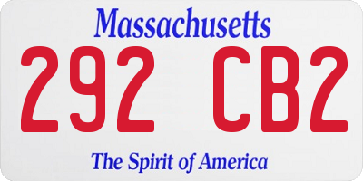MA license plate 292CB2