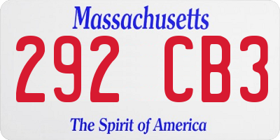 MA license plate 292CB3