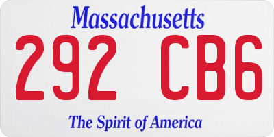 MA license plate 292CB6