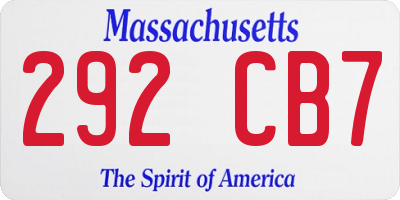MA license plate 292CB7