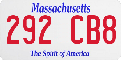 MA license plate 292CB8