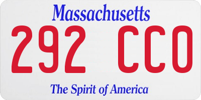 MA license plate 292CC0