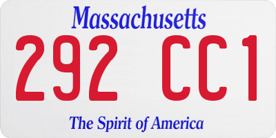 MA license plate 292CC1