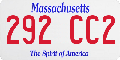 MA license plate 292CC2