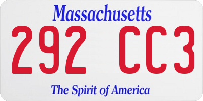 MA license plate 292CC3