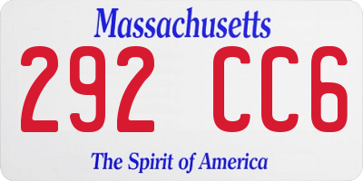 MA license plate 292CC6
