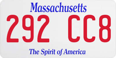MA license plate 292CC8