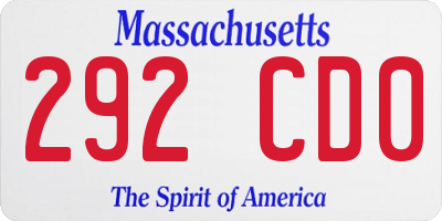 MA license plate 292CD0