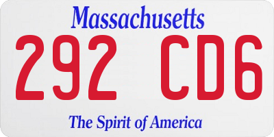 MA license plate 292CD6