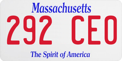 MA license plate 292CE0