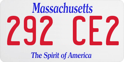 MA license plate 292CE2