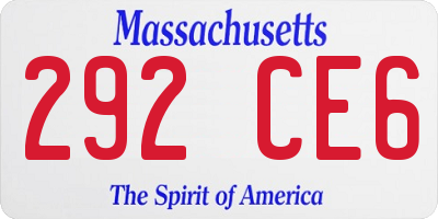 MA license plate 292CE6
