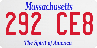 MA license plate 292CE8