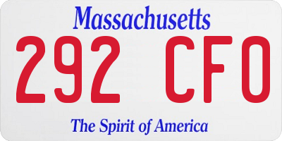 MA license plate 292CF0