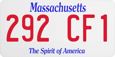 MA license plate 292CF1