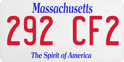 MA license plate 292CF2