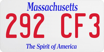 MA license plate 292CF3
