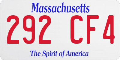 MA license plate 292CF4