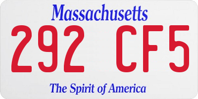 MA license plate 292CF5