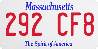 MA license plate 292CF8