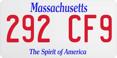 MA license plate 292CF9