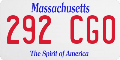 MA license plate 292CG0