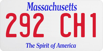 MA license plate 292CH1