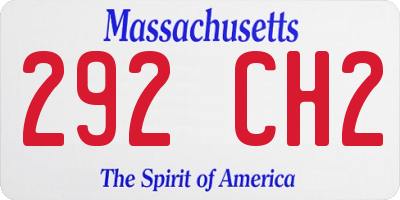 MA license plate 292CH2