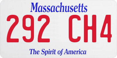 MA license plate 292CH4