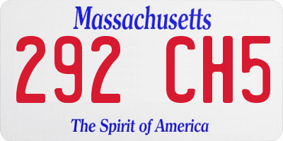 MA license plate 292CH5