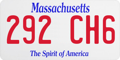 MA license plate 292CH6