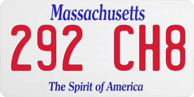 MA license plate 292CH8